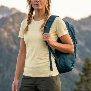 REI Co-op Pale Yellow 100% Superfine Merino Wool Tech Short Sleeve Top M